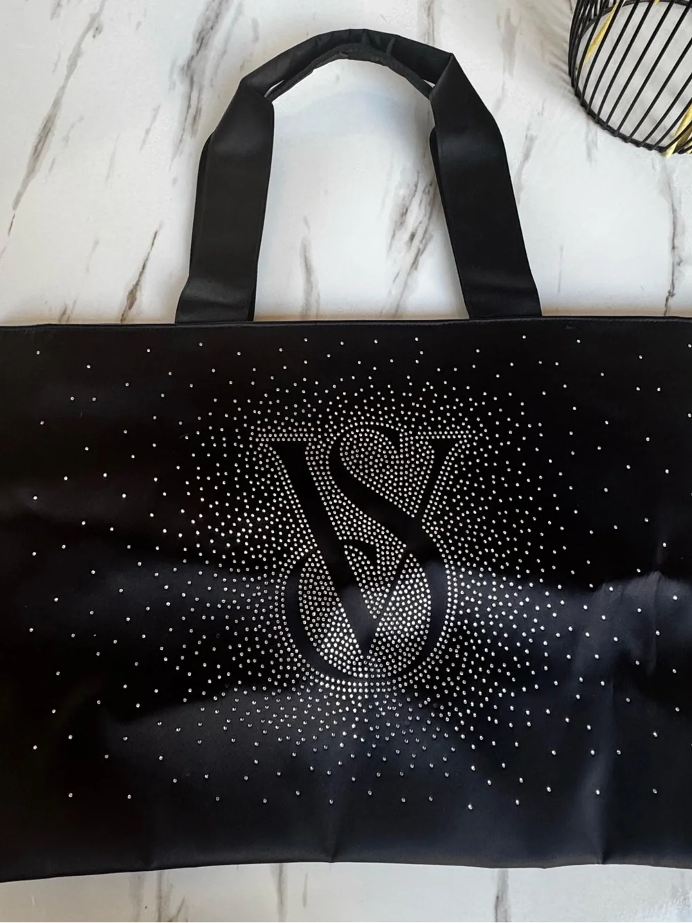Victoria's Secret Black Tote with Rhinestone VS Logo